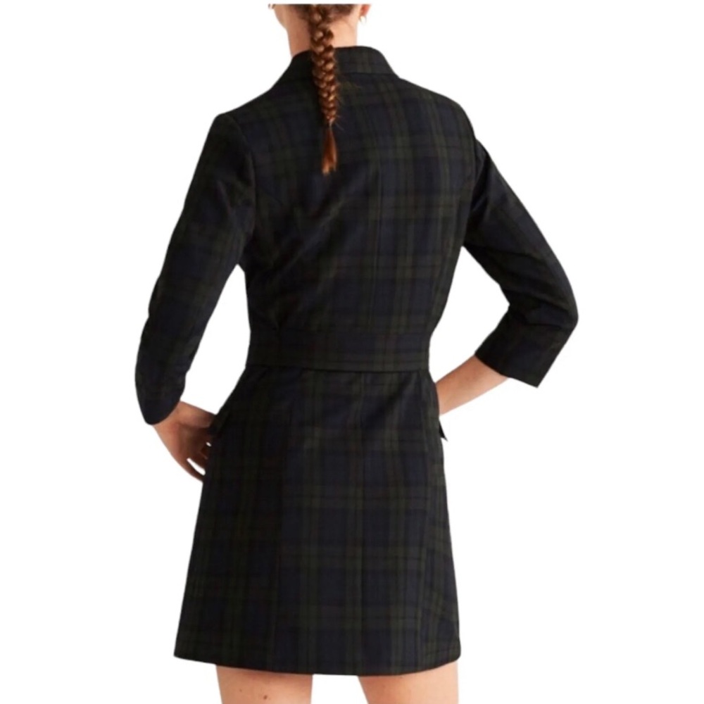 Mango Casual Belted Plaid Check Trench Coat - Picture 2 of 16